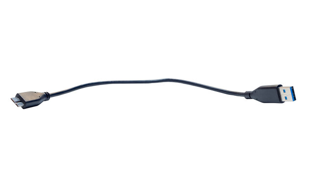 External hard drive connection cable, transparent background