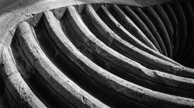 Abstract Black and White Ribbed Texture, Repeating Pattern