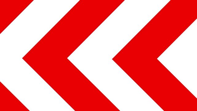 Abstract arrow direction sign animation with looping movement and vibrant colors on white background for navigation concept design. 4K Animation Video