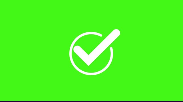 Check mark animation icon with tick sign for accept, select, confirm, and correct actions, showing successful agreement symbol. 4K animation Motion Graphics video