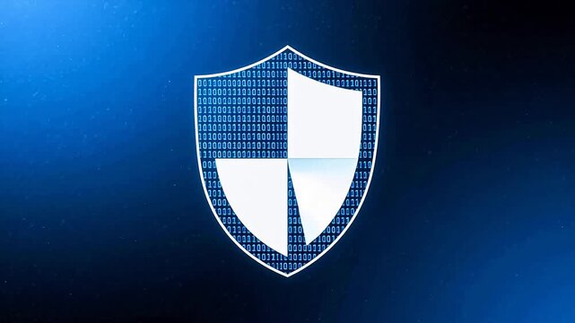 Blue and white shield icon design