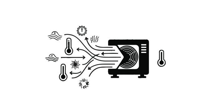 air conditioner with temperature control symbols