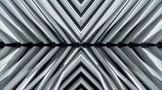 Abstract Metallic Geometric Pattern - Silver Ripe Ripples, Reflective Background