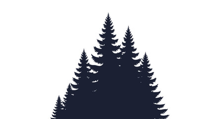 Obraz premium Group of Evergreen Pine Tree Silhouettes.