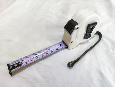 White Retractable Tape Measure