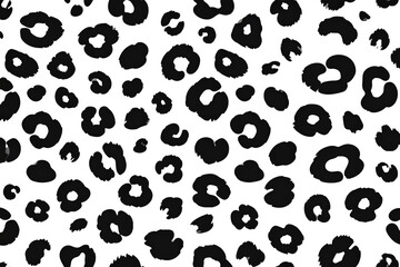 Fototapeta premium Black and White leopard skin pattern for background