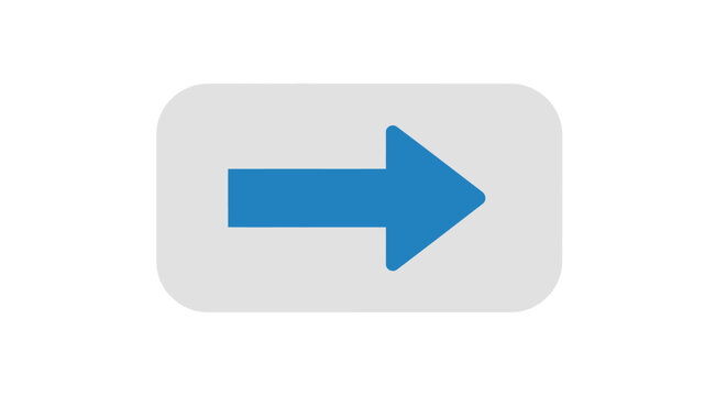 Blue Right Pointing Directional Arrow Sign.