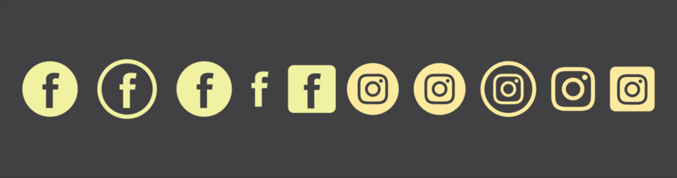 Collection of various social media icons on dark background