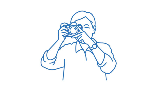 Man holding a digital camera.