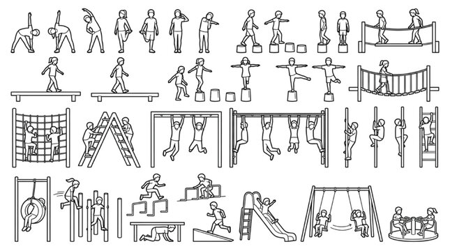 Playground Equipment and Children Activity CAD Block Collection for Landscape Architecture Planning Layouts