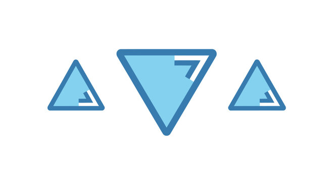 Abstract Geometric Shapes: Blue Triangles on White Background