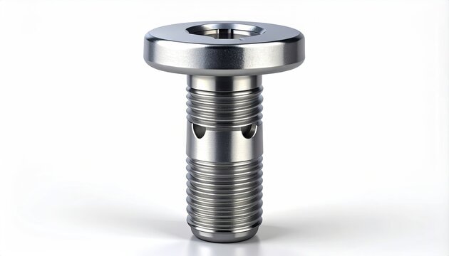 Metallic bolt with internal threads and a hex head