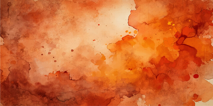An old grunge wall texture with rusty metal patterns features a vintage orange and red flame explosion design resembling hot smoke and fire paint against a distressed yellow autumn sky background