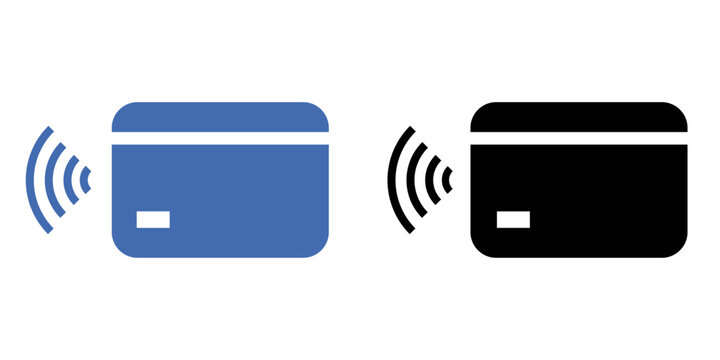 Credit card nfc payment. Tap to pay. Cashless card payment. Nfc wireless mobile banking signs. wireless smartphone nfc pay