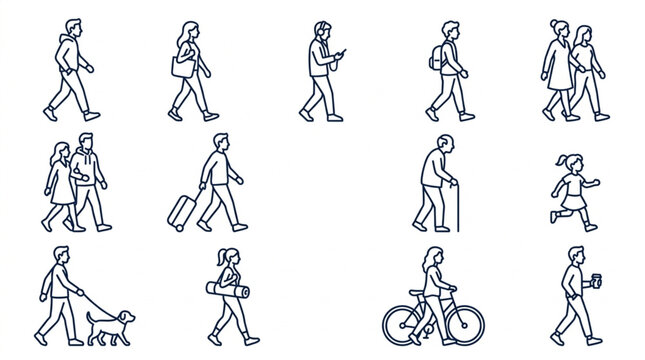 Illustrations of Various Pedestrian Activities