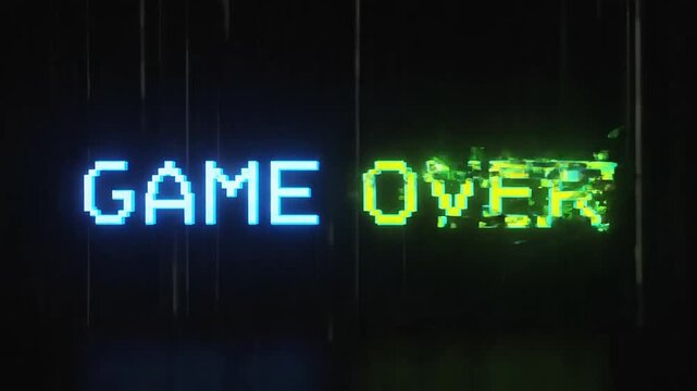 A neon sign reading Game Over.
