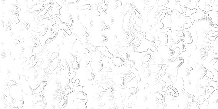 Abstract topographic map lines on white background texture pattern