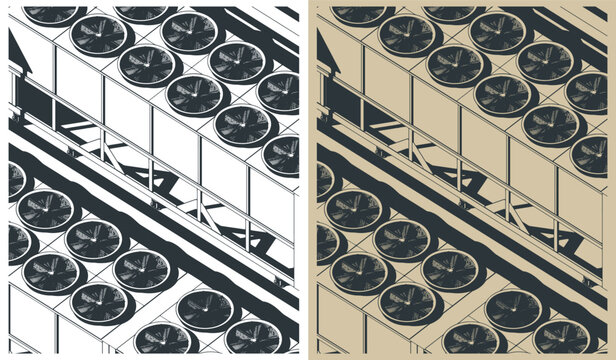 Cooling system isometric illustrations