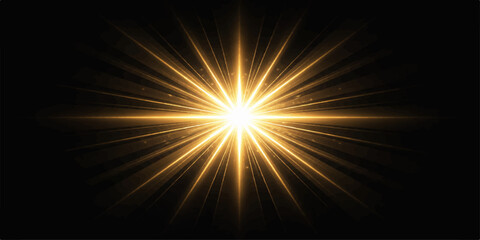 Abstract Glowing Starburst Light Rays Background with Bright Energy Burst in Space © Md Shofiqul
