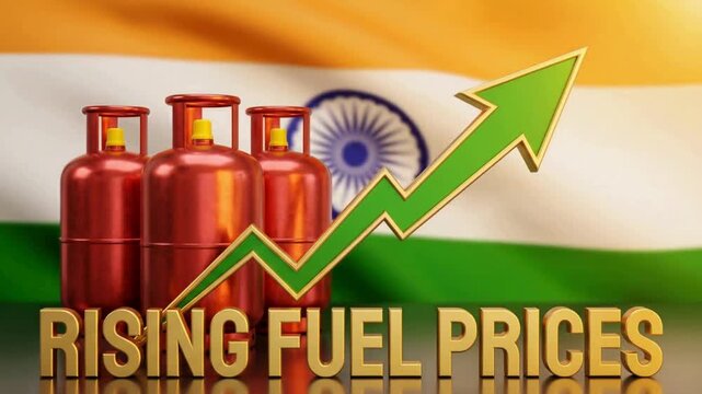 Rising fuel prices India concept