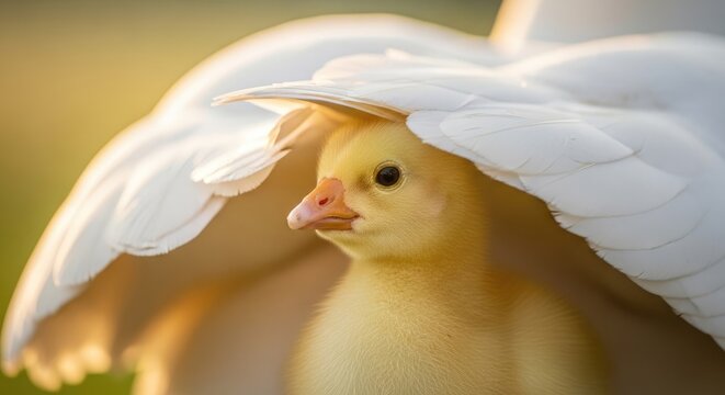 World humanitarian day a duckling's quest for safety and protection under wings
