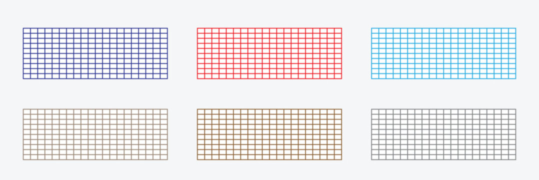 Graphing Paper For Education, Drawing Projects. Classic Graph Grid Paper Measure Illustration. sign of square graph paper, school math sheet, grid paper sheet, notebook pattern. Vector Illustration .