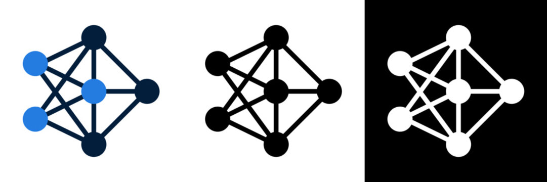 Abstract Network Diagram Icon Set for Technology and Data Visualization.