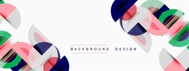 Obraz premium Abstract geometric shapes overlap creating dynamic visual effect. Modern design elements present clean aesthetic. Minimalist composition.