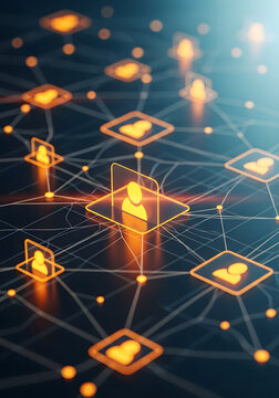 Connected People Network Futuristic Digital Connection