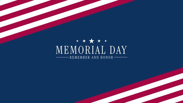 Memorial Day Patriotic Banner with American Flag Stripes and Honor Message