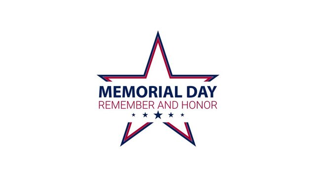 Memorial Day Star Badge Logo with Patriotic Red Blue Typography Design