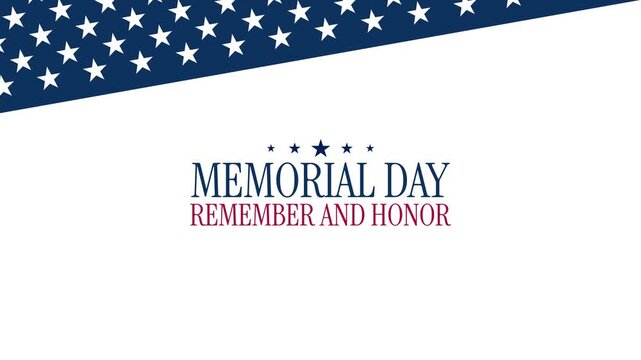 Memorial Day Patriotic Background with American Stars and Remembrance Typography