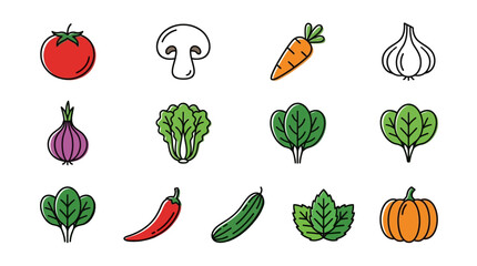 Fototapeta premium Collection of Fresh Healthy Vegetables and Ingredients.