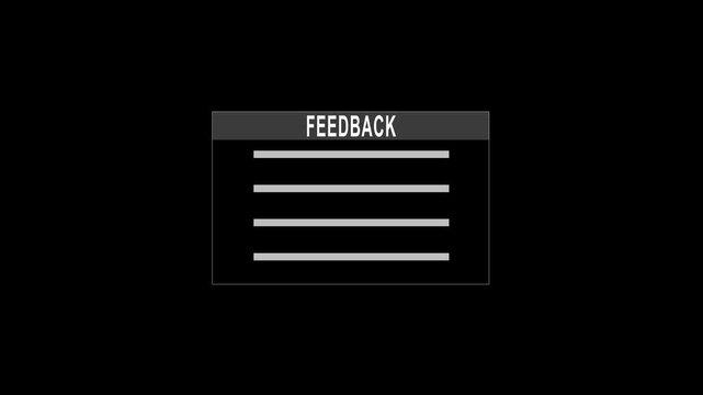 Minimalist feedback form interface template animation.4k video