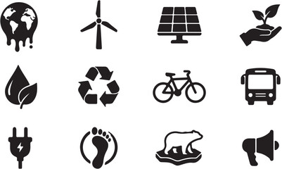 Fototapeta premium Eco friendly icons on white background.