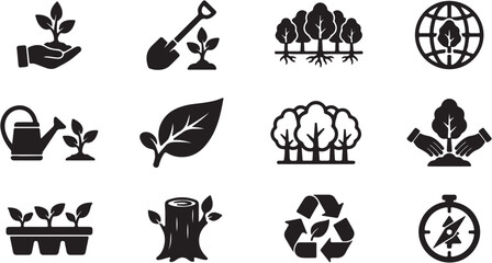 Obraz premium Eco friendly icons and symbols collection.