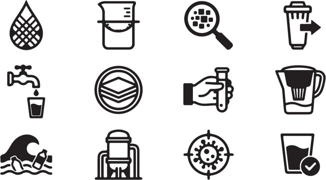 Coffee and Tea Drink Icons Set.