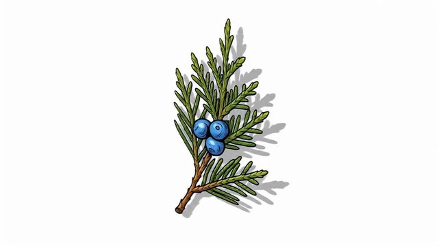 Juniper Berries and Foliage - A Close-Up Botanical Study.