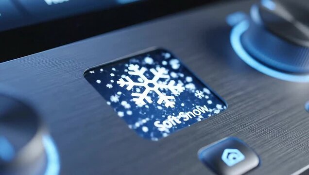 Close-up of a cars soft snow mode button.