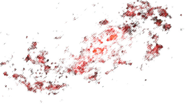 Abstract representation of interconnected crimson particles forming nebulous cloud-like shape on pristine white background, symbolizing complex network or data visualization