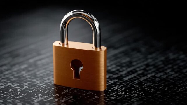 Padlock security lock data cyber privacy protection code digital access safe encryption for secure content protection and privacy focused digital access management