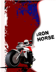 087-05-Rider on iron horse creating a dynamic speed and racing illustration © Lev