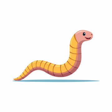 Cute cartoon earthworm illustration
