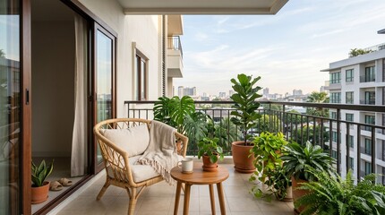 Fototapeta premium modern living room with balcony