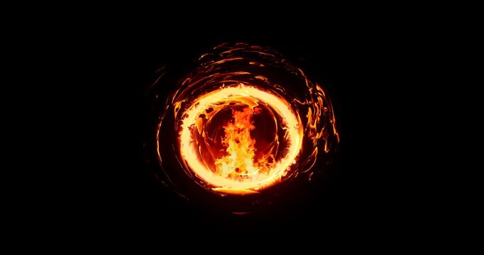 fire portal effect on black background