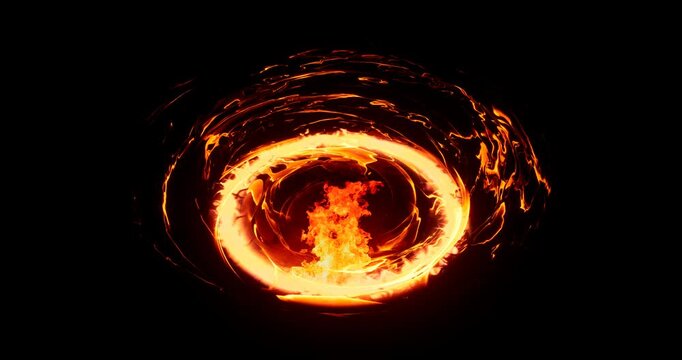 fire portal effect on black background