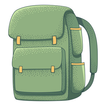 illustration of a green army rucksack