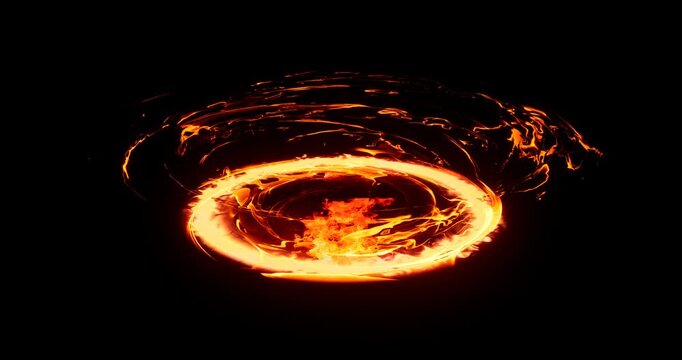 fire portal effect on black background