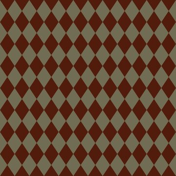 Timeless argyle diamond pattern with deep brown and muted khaki tones. High-end seamless wallpaper texture designed for professional graphic and textile applications.