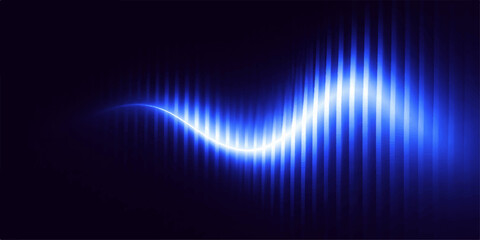 Blue Sine Wave Background: Futuristic Glowing Energy Signal with Digital Motion Effect © Nipa